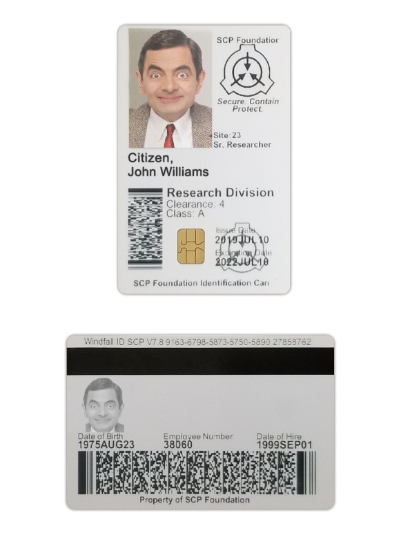 USA SCP ID card